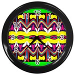 Colorful shapes                                                   Wall Clock (Black)