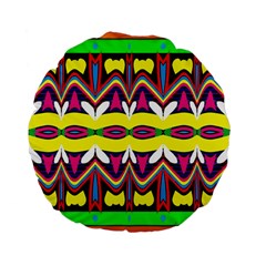 Colorful shapes                                                  Standard 15  Premium Flano Round Cushion from ArtsNow.com Front