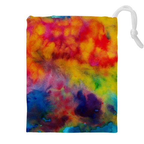 Colorful watercolors texture                                                Drawstring Pouch (5XL) from ArtsNow.com Front