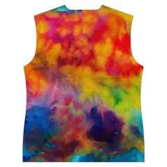 Colorful watercolors texture                                                 Women s Button Up Puffer Vest from ArtsNow.com Back