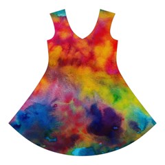 Colorful watercolors texture                                                        Short Sleeve V Front