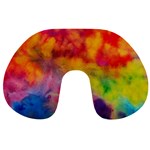 Colorful watercolors texture                                                    Travel Neck Pillow