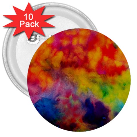 Colorful watercolors texture                                                    3  Button (10 pack) from ArtsNow.com Front