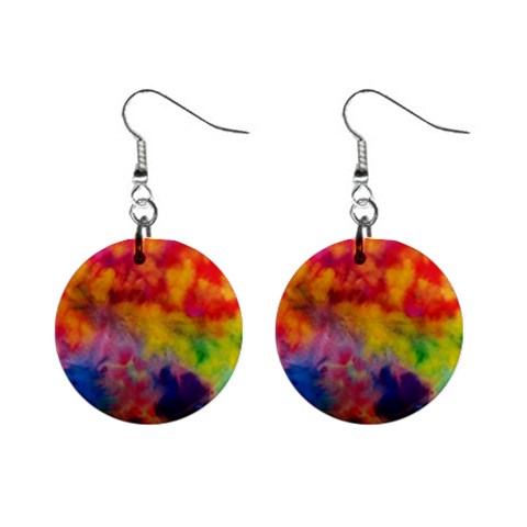 Colorful watercolors texture                                                    1  Button Earrings from ArtsNow.com Front