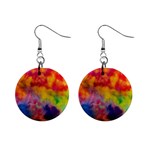 Colorful watercolors texture                                                    1  Button Earrings