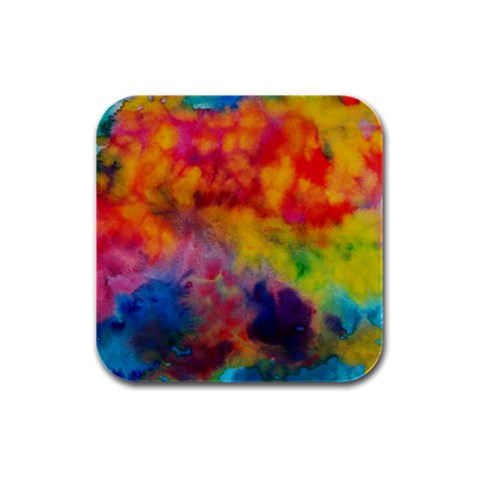 Colorful watercolors texture                                                    Rubber Square Coaster (4 pack from ArtsNow.com Front