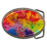 Colorful watercolors texture                                                    Belt Buckle