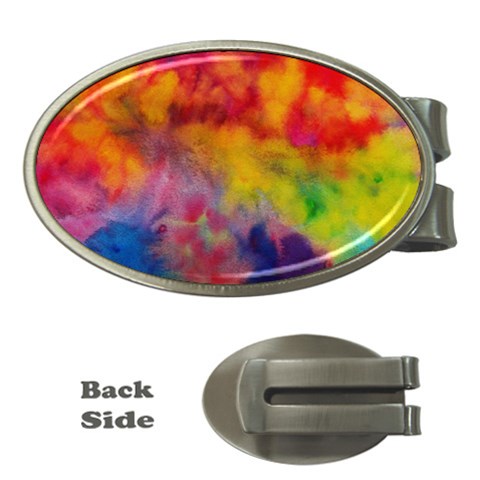 Colorful watercolors texture                                                    Money Clip (Oval) from ArtsNow.com Front