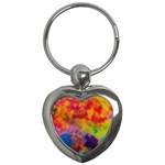 Colorful watercolors texture                                                    Key Chain (Heart)