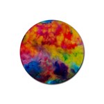 Colorful watercolors texture                                                    Rubber Round Coaster (4 pack)