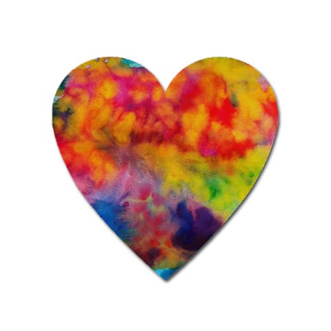 Colorful watercolors texture                                                    Magnet (Heart) from ArtsNow.com Front