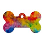 Colorful watercolors texture                                                    Dog Tag Bone (One Side)