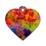 Colorful watercolors texture                                                    Dog Tag Heart (One Side)