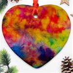 Colorful watercolors texture                                                    Ornament (Heart)