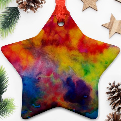 Colorful watercolors texture                                                    Ornament (Star) from ArtsNow.com Front