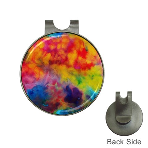 Colorful watercolors texture                                                    Golf Ball Marker Hat Clip from ArtsNow.com Front