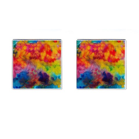 Colorful watercolors texture                                                    Cufflinks (Square) from ArtsNow.com Front(Pair)