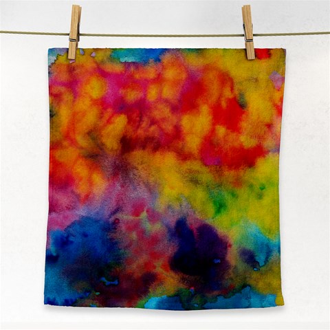 Colorful watercolors texture                                                    Face Towel from ArtsNow.com Front