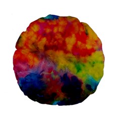 Colorful watercolors texture                                                   Standard 15  Premium Flano Round Cushion from ArtsNow.com Front