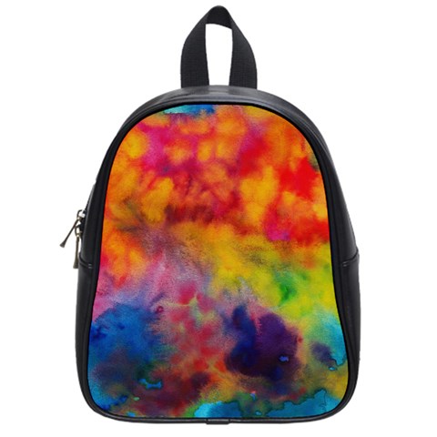 Colorful watercolors texture                                                    School Bag (Small) from ArtsNow.com Front