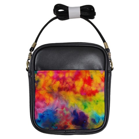 Colorful watercolors texture                                                    Girls Sling Bag from ArtsNow.com Front