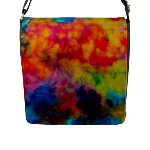 Colorful watercolors texture                                                    Flap Closure Messenger Bag (L) from ArtsNow.com Front