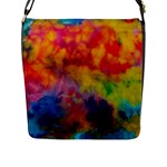 Colorful watercolors texture                                                    Flap Closure Messenger Bag (L)