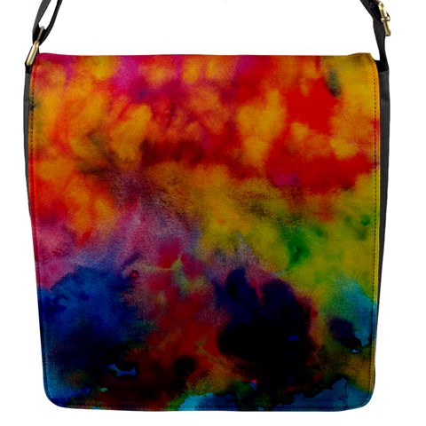 Colorful watercolors texture                                                    Flap Closure Messenger Bag (S) from ArtsNow.com Front