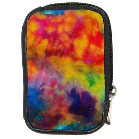 Colorful watercolors texture                                                    Compact Camera Leather Case from ArtsNow.com Front