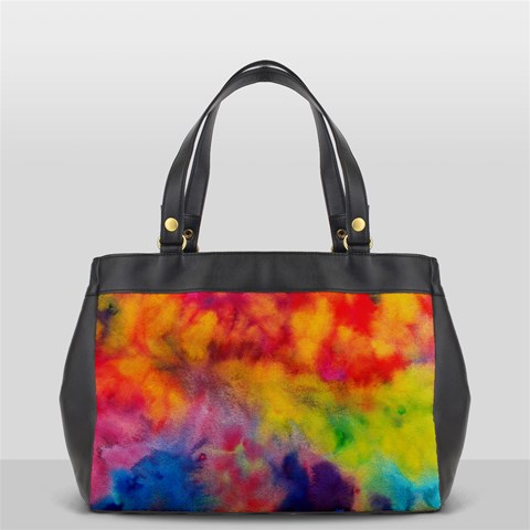 Colorful watercolors texture                                                    Oversize Office Handbag from ArtsNow.com Front