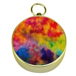 Colorful watercolors texture                                                    Gold Compass