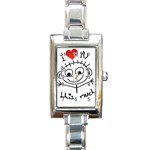 i love you this much Rectangular Italian Charm Watch