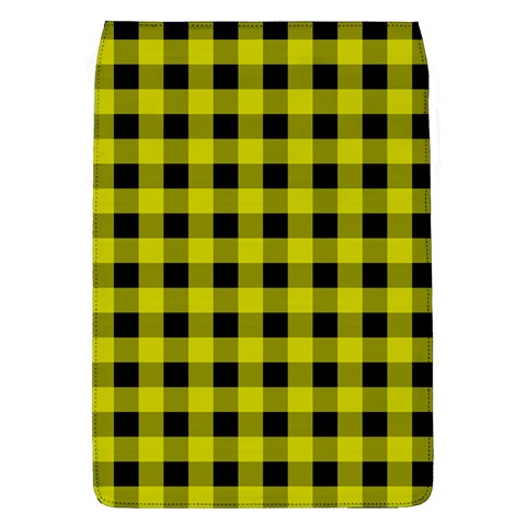 Yellow Black Buffalo Plaid Removable Flap Cover (L) from ArtsNow.com Front