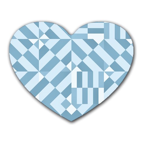 Truchet Tiles Blue White Heart Mousepads from ArtsNow.com Front