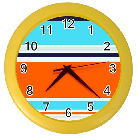 Tri Color Stripes Color Wall Clock from ArtsNow.com Front