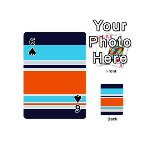 Tri Color Stripes Playing Cards 54 Designs (Mini) from ArtsNow.com Front - Spade6