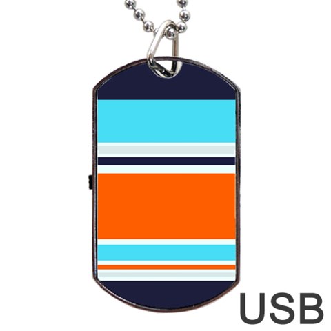 Tri Color Stripes Dog Tag USB Flash (Two Sides) from ArtsNow.com Back