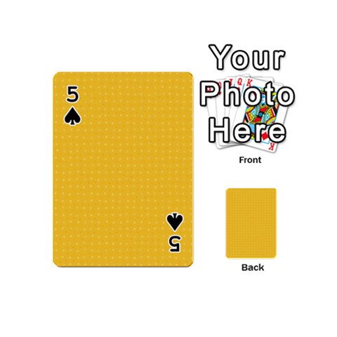 Saffron Yellow Color Polka Dots Playing Cards 54 Designs (Mini) from ArtsNow.com Front - Spade5