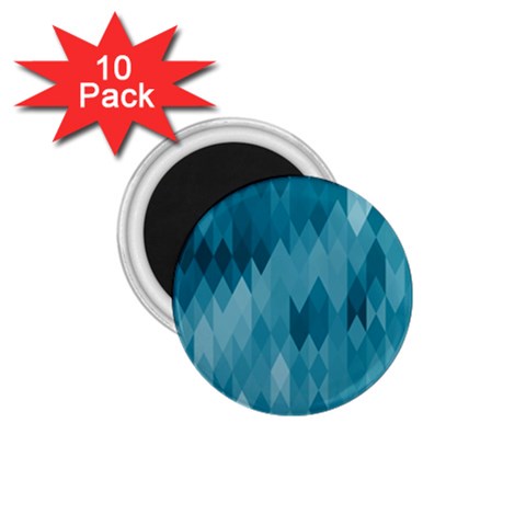 Cerulean Blue Geometric Patterns 1.75  Magnets (10 pack)  from ArtsNow.com Front