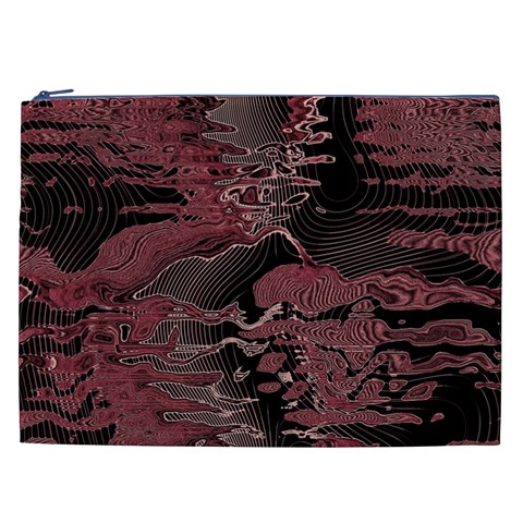 Red Black Abstract Art Cosmetic Bag (XXL) from ArtsNow.com Front