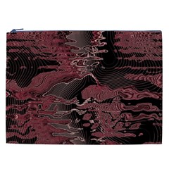 Red Black Abstract Art Cosmetic Bag (XXL) from ArtsNow.com Front