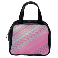 Turquoise and Pink Striped Classic Handbag (Two Sides) from ArtsNow.com Back