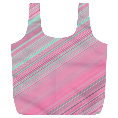 Turquoise and Pink Striped Full Print Recycle Bag (XXL) from ArtsNow.com Back