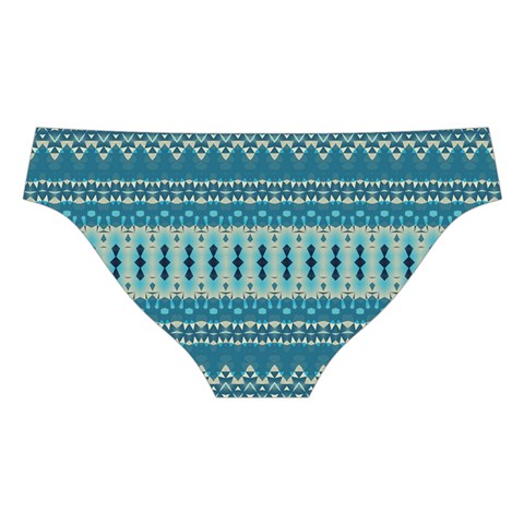 Boho Blue Teal Striped Cross Back Hipster Bikini Set from ArtsNow.com Back Under