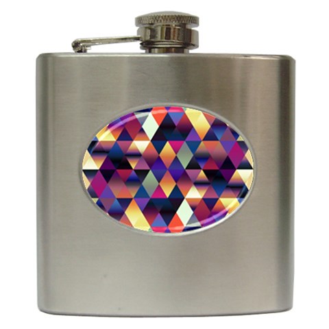 Colorful Geometric  Hip Flask (6 oz) from ArtsNow.com Front