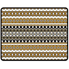 Boho Black Yellow Floral Print Double Sided Fleece Blanket (Medium)  from ArtsNow.com 58.8 x47.4  Blanket Front