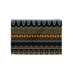 Boho Brown Blue Cosmetic Bag (Medium) from ArtsNow.com Back