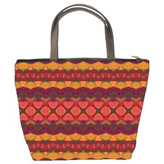 Boho Red Gold Bucket Bag from ArtsNow.com Back