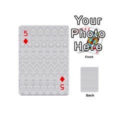 Boho White Wedding Lace Pattern Playing Cards 54 Designs (Mini) from ArtsNow.com Front - Diamond5