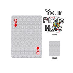 Queen Boho White Wedding Lace Pattern Playing Cards 54 Designs (Mini) from ArtsNow.com Front - DiamondQ